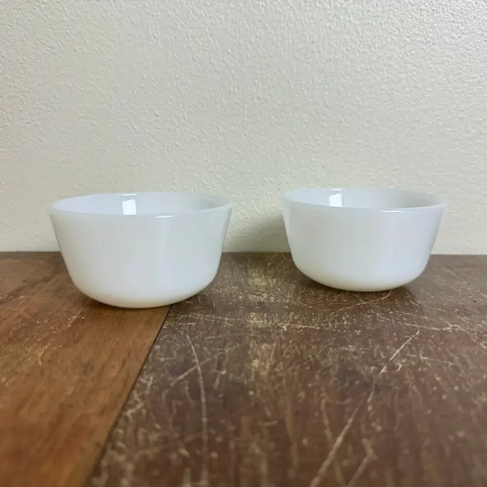 Vintage Ramekin Milk Glass Bowls Set of 2 Small Vintage Kitchen‎